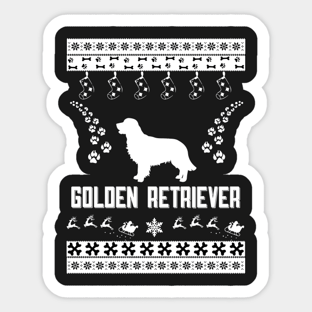 Merry Christmas GOLDEN RETRIEVER Sticker by bryanwilly